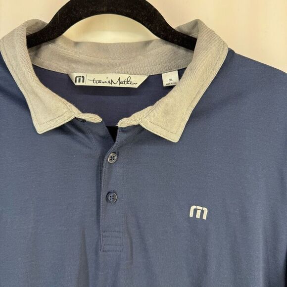 Travis Matthew Men’s Blue Stretch Collared Short Sleeve Golf Polo Shirt XL - Picture 7 of 9
